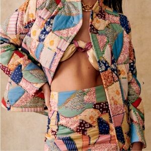 Sezane Kalvin Patchwork Quilted Jacket LIKE NEW US 8